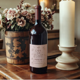 Coffee Pink Bow Cafe Bebe Girl Baby Shower Decor Weinetikett