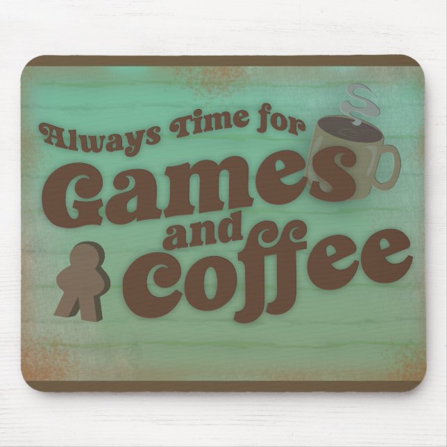 Coffee Plus Games Spaß Zeit Retro Design Mousepad (Vorne)