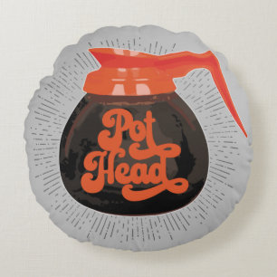 (Coffee) Pot Head Round Pillow Rundes Kissen
