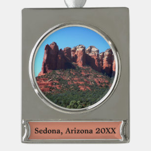 Coffee Pot Rock II in Sedona Arizona Banner-Ornament Silber