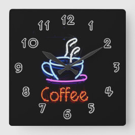 Coffee Quadratische Wanduhr
