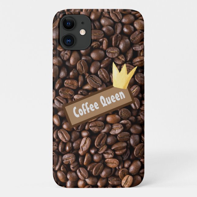 Coffee Queen Typografy Gold Crown Case-Mate iPhone Hülle (Rückseite)