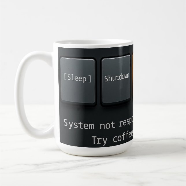 Coffee Reboot Mug – Funny Tech-Inspired Design for Kaffeetasse (Links)