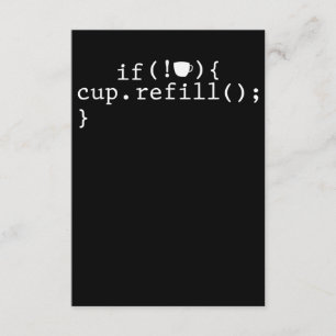 Coffee Refill Software Engineer für intelligente C Begleitkarte