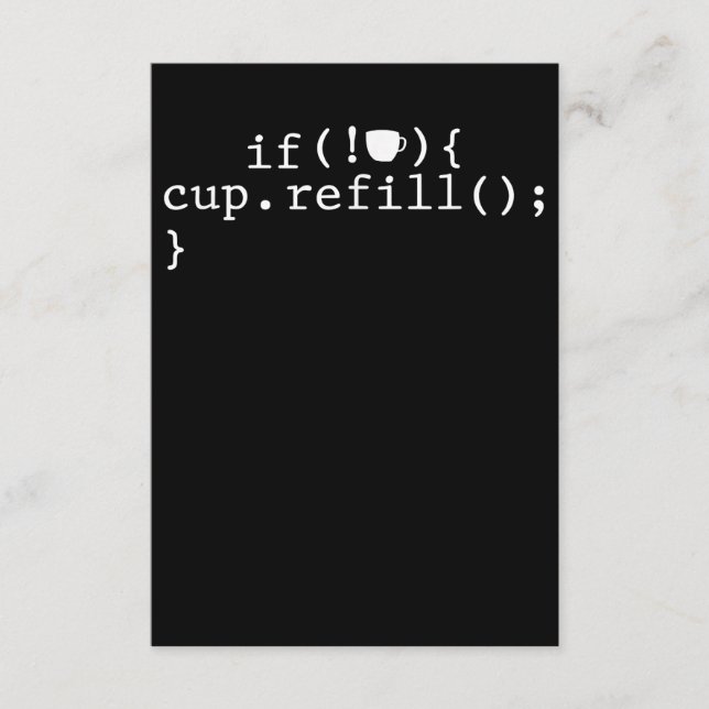 Coffee Refill Software Engineer für intelligente C Begleitkarte (Vorderseite)