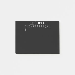 Coffee Refill Software Engineer für intelligente C Post-it Klebezettel