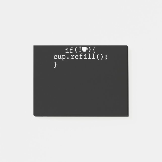 Coffee Refill Software Engineer für intelligente C Post-it Klebezettel (Vorderseite)