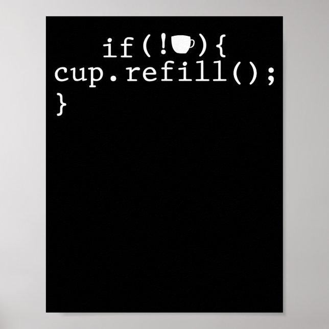 Coffee Refill Software Engineer für intelligente C Poster (Vorne)