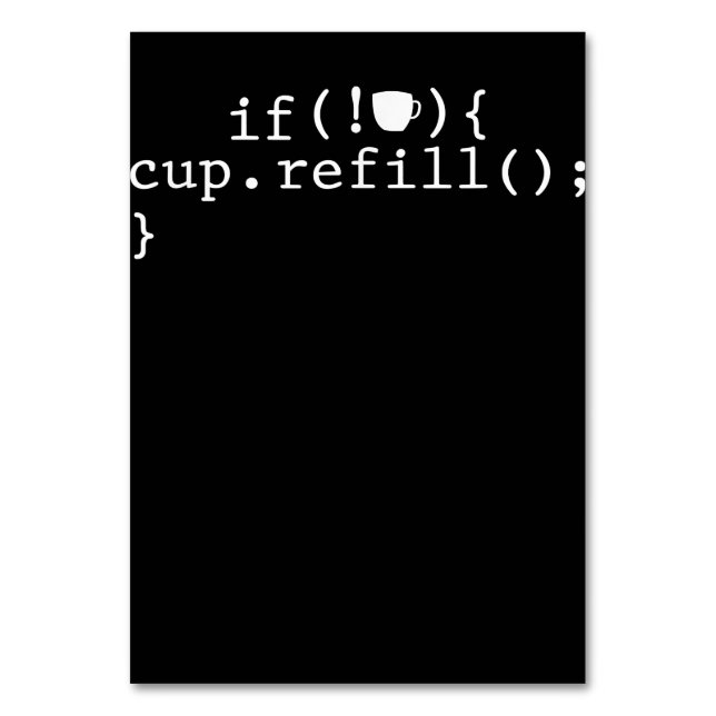 Coffee Refill Software Engineer für intelligente C Tischnummer (Vorderseite)
