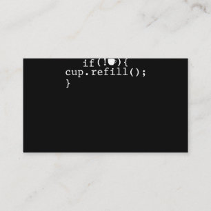 Coffee Refill Software Engineer für intelligente  Visitenkarte