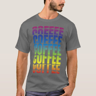 Coffee Repeat Pattern Caffeinated Retro Vibrant Co T-Shirt