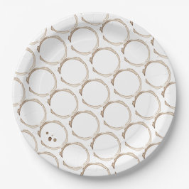 COFFEE Rings Brown White Artisan Fun  Pappteller