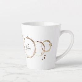 COFFEE Rings NAME Brown White Artisan Fun Milchtasse