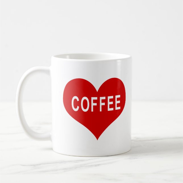 COFFEE Rote Liebe Herz Kaffeetasse (Links)
