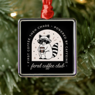 Coffee-Schläger lieben komisches Tier-Schwarz Ornament Aus Metall