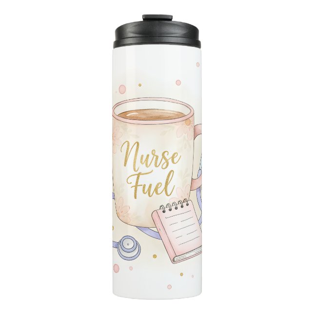 Coffee, Scrubs & Kindness  Thermosbecher (Vorderseite)