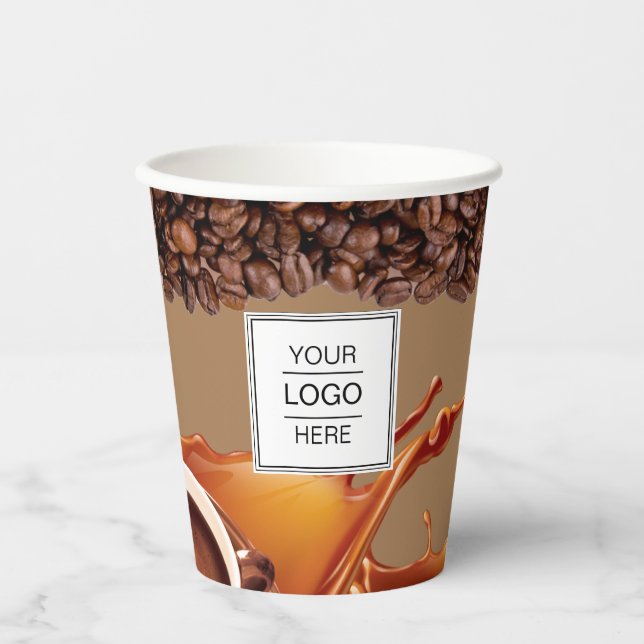 Coffee Shop-Becher für kundenspezifische Logos Pappbecher (Vorderseite)