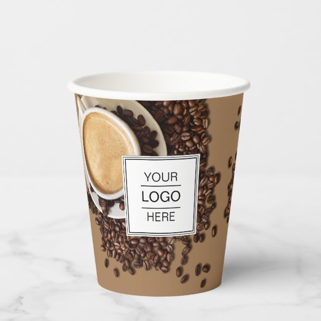 Coffee Shop-Becher für kundenspezifische Logos Pappbecher (Vorderseite)