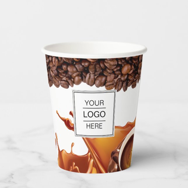 Coffee Shop-Becher für kundenspezifische Logos Pappbecher (Rückseite)