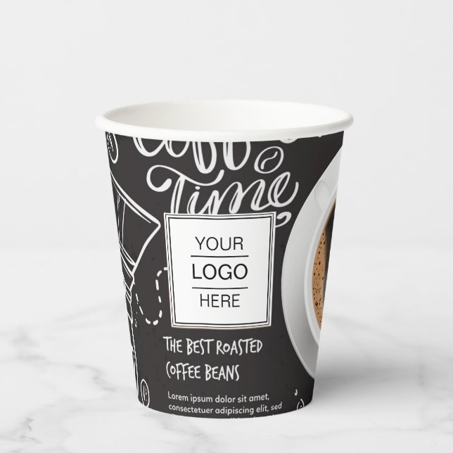 Coffee Shop-Becher für kundenspezifische Logos Pappbecher (Vorderseite)