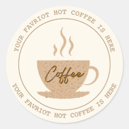 Coffee Shop Berufliches Markenlogo Runder Aufkleber