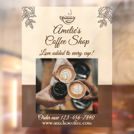 Coffee Shop Business Front Large anpassen Fensteraufkleber