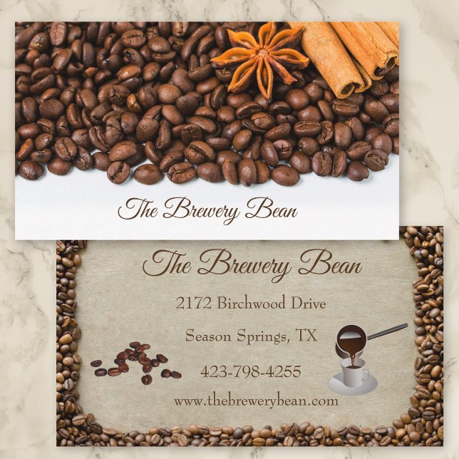 Coffee Shop Cafe Business Cards Visitenkarte (Von Creator hochgeladen)