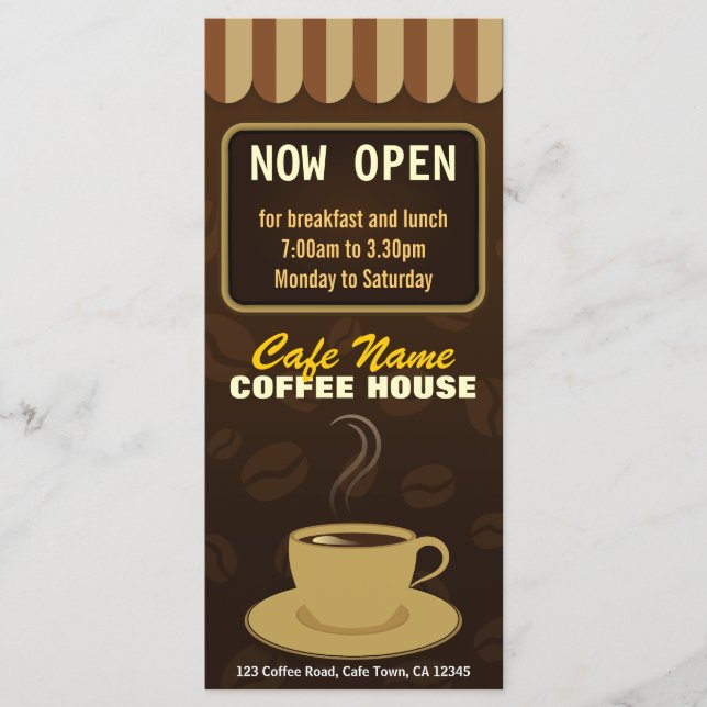 Coffee Shop Coffee Cup Café Rackkarten Menükarte (Vorderseite)