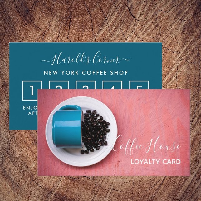 Coffee Shop Loyalty Card - Blue Coffee Tasse Treuekarte (Von Creator hochgeladen)