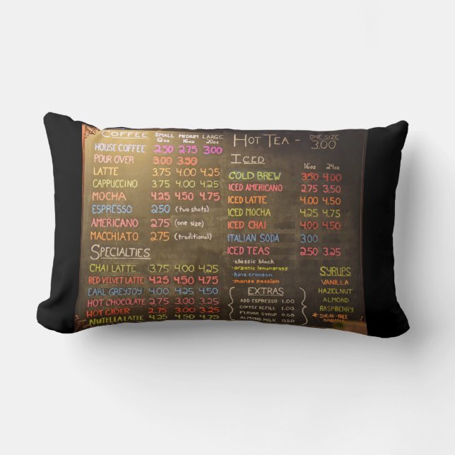 Coffee Shop Menu Board - Thrombose Lendenkissen (Vorderseite)