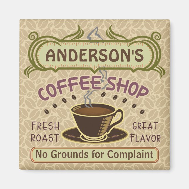 Coffee Shop mit Cup kreieren Sie Ihr eigenes Perso Magnet (Vorne)