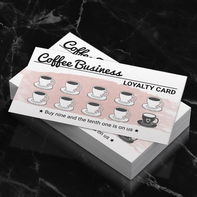 Coffee Shop Niedlich Blink Pink Loyalty Punch Treuekarte (Von Creator hochgeladen)