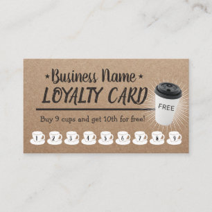 Coffee Shop Rustic Kraft Customer Loyalty Treuekarte