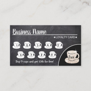 Coffee Shop Rustikales Chalkboard Kundenloyalty Treuekarte