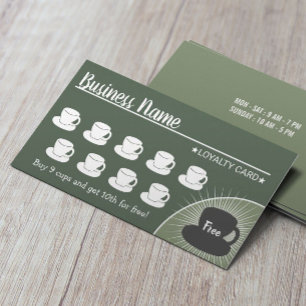 Coffee Shop Sage Green 10 Cups Kunde Treuekarte