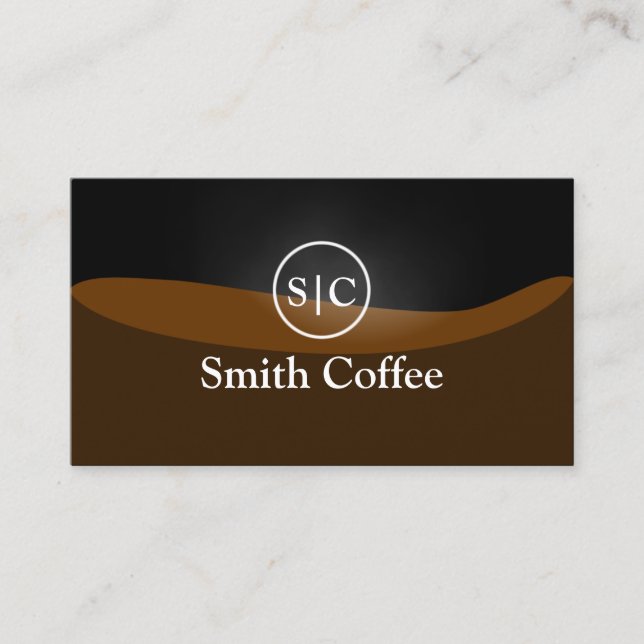 Coffee Shop Stilvolles Monogram Logo Schlicht Visitenkarte (Vorderseite)