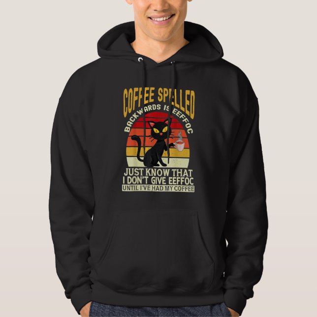 Coffee spelled backwards is eeffoc drinker Barista Hoodie (Vorderseite)