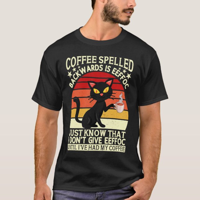 Coffee spelled backwards is eeffoc drinker Barista T-Shirt (Vorderseite)