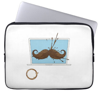 Coffee Spill Mustache Sleeve | Funny Laptop Work