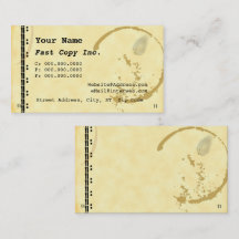 Coffee Stain Schreibwriter Grunge Business Cards