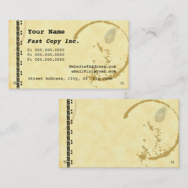 Coffee Stain Schreibwriter Grunge Business Cards Visitenkarte