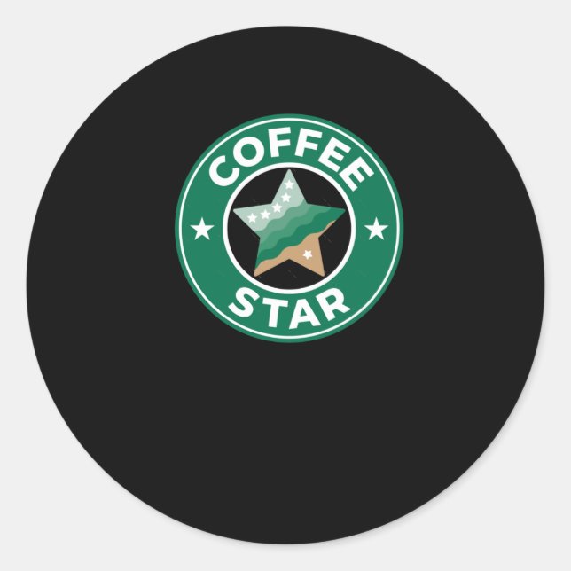 Coffee-Star-Aufkleber Runder Aufkleber (Vorderseite)