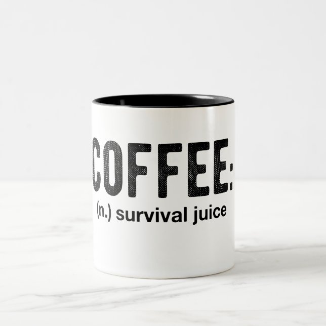 Coffee Survival Juice Funny Coffee Tasse (Mittel)