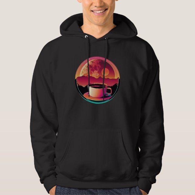 Coffee Synthwave 80s Retrowave Aesthetic  1 Hoodie (Vorderseite)
