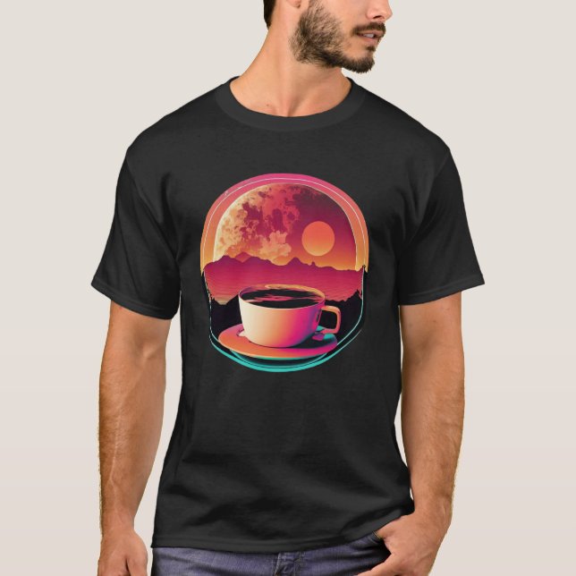 Coffee Synthwave 80s Retrowave Aesthetic  1 T-Shirt (Vorderseite)