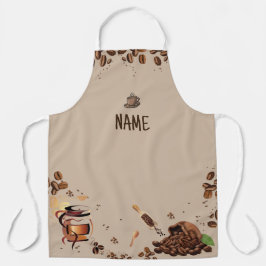 Coffee Theme All-over Print Schürze in Medium