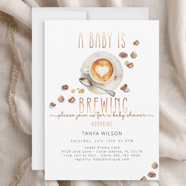 Coffee Theme Baby Shower Invitation Gender Neutral (Coffee Theme Baby Shower Invitation – Neutral)