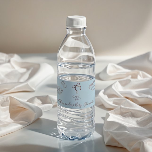 Coffee Theme Blue Bow Cafe Bebe Boy Baby Shower (Von Creator hochgeladen)