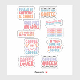 Coffee Theme Quotes Retro Ästhetik Aufkleber