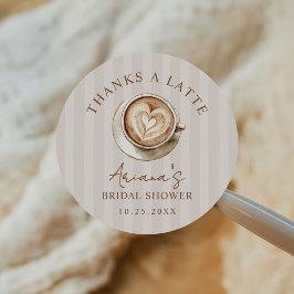 Coffee Themed Bridal Shower  Runder Aufkleber